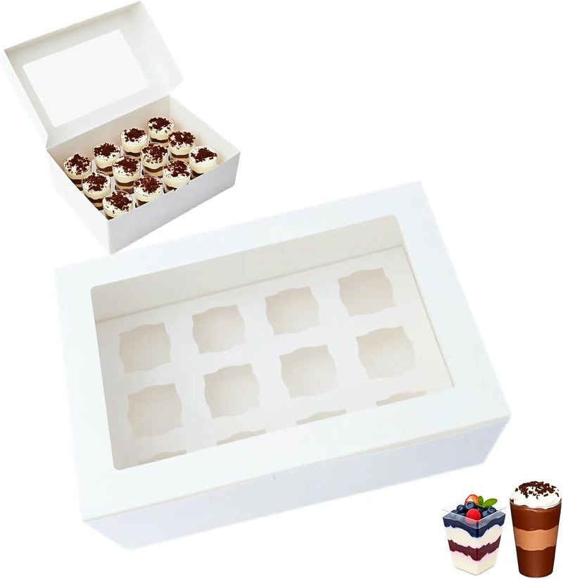 JRWTY Dessert Shooter Boxes, 6-Pack, Holds 12 Count 5 oz Dessert Shooters, Food-Grade Carrier Containers - Image 1